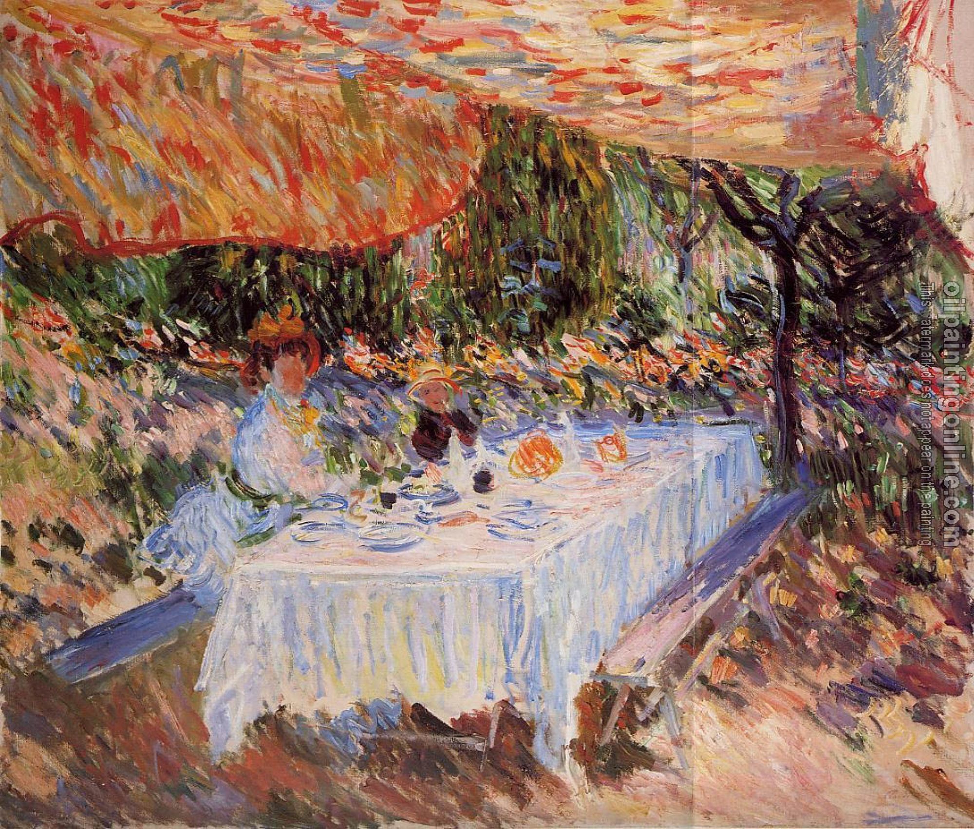Monet, Claude Oscar - Luncheon under the Tent